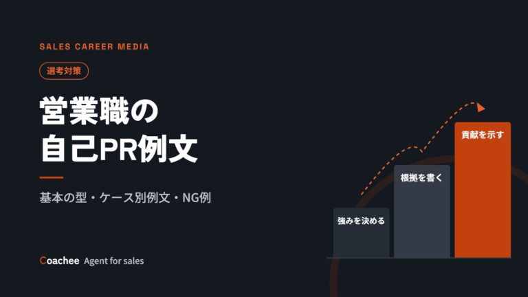 営業職の自己PR例文｜基本の型とケース別例文、NG例の書き直し方