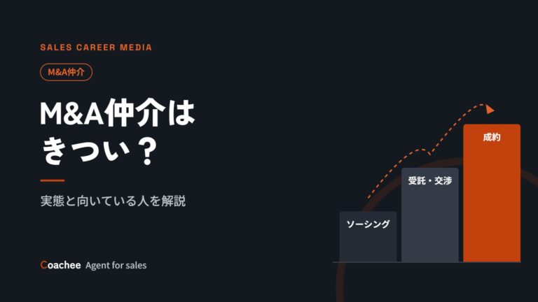 M&A仲介はきつい？きついと言われる理由と向いている人の特徴