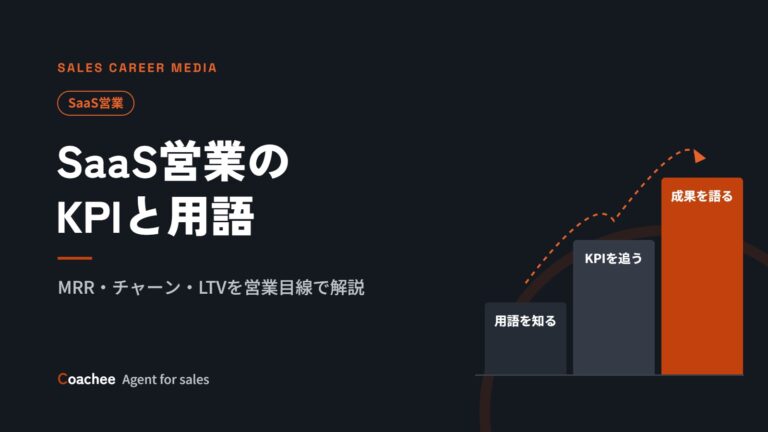 SaaS営業のKPIと用語集｜MRR・チャーン・LTV/CACを営業目線で解説